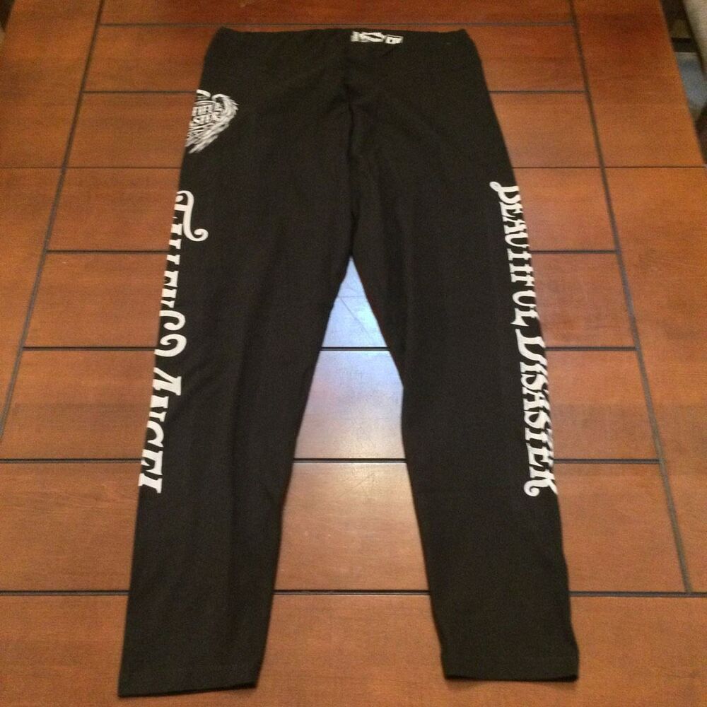 Beautiful disaster fallen angel black sweat pants curvy 1x